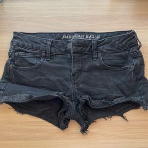 Size 4 American Eagle Black Denim Shorts